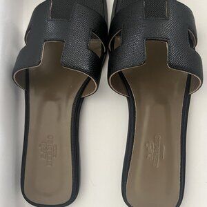 🛵⏲Women's sandals in black and brown of Hermes